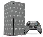 WraptorSkinz Skin Wrap compatible with the 2020 XBOX Series X Console and Controller Hearts Gray On White (XBOX NOT INCLUDED)