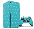 WraptorSkinz Skin Wrap compatible with the 2020 XBOX Series X Console and Controller Hearts Teal (XBOX NOT INCLUDED)