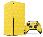WraptorSkinz Skin Wrap compatible with the 2020 XBOX Series X Console and Controller Hearts Yellow On White (XBOX NOT INCLUDED)