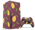 WraptorSkinz Skin Wrap compatible with the 2020 XBOX Series X Console and Controller Lemon Leaves Burgandy (XBOX NOT INCLUDED)