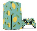 WraptorSkinz Skin Wrap compatible with the 2020 XBOX Series X Console and Controller Lemon Leaves Teal (XBOX NOT INCLUDED)