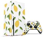 WraptorSkinz Skin Wrap compatible with the 2020 XBOX Series X Console and Controller Lemon Leaves White (XBOX NOT INCLUDED)