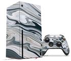 WraptorSkinz Skin Wrap compatible with the 2020 XBOX Series X Console and Controller Blue Black Marble (XBOX NOT INCLUDED)