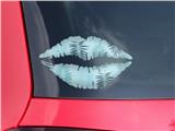 Lips Decal 9x5.5 Palms 01 Blue On Blue