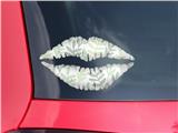 Lips Decal 9x5.5 Watercolor Leaves White