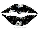 Poppy Dark - Kissing Lips Fabric Wall Skin Decal measures 24x15 inches