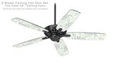 Watercolor Leaves White - Ceiling Fan Skin Kit fits most 52 inch fans (FAN and BLADES SOLD SEPARATELY)