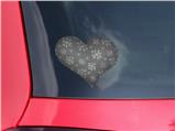 Winter Snow Gray - I Heart Love Car Window Decal 6.5 x 5.5 inches