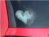 Palms 01 Blue On Blue - I Heart Love Car Window Decal 6.5 x 5.5 inches