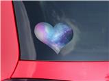 Dynamic Blue Galaxy - I Heart Love Car Window Decal 6.5 x 5.5 inches