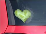 Limes Green - I Heart Love Car Window Decal 6.5 x 5.5 inches