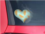 Oranges Blue - I Heart Love Car Window Decal 6.5 x 5.5 inches